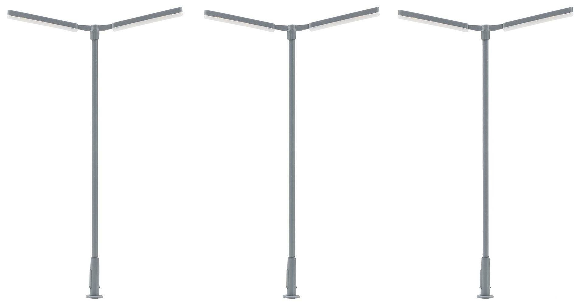 Faller 180122 HO規 LED 十字桅雙燈.冷白.3 入