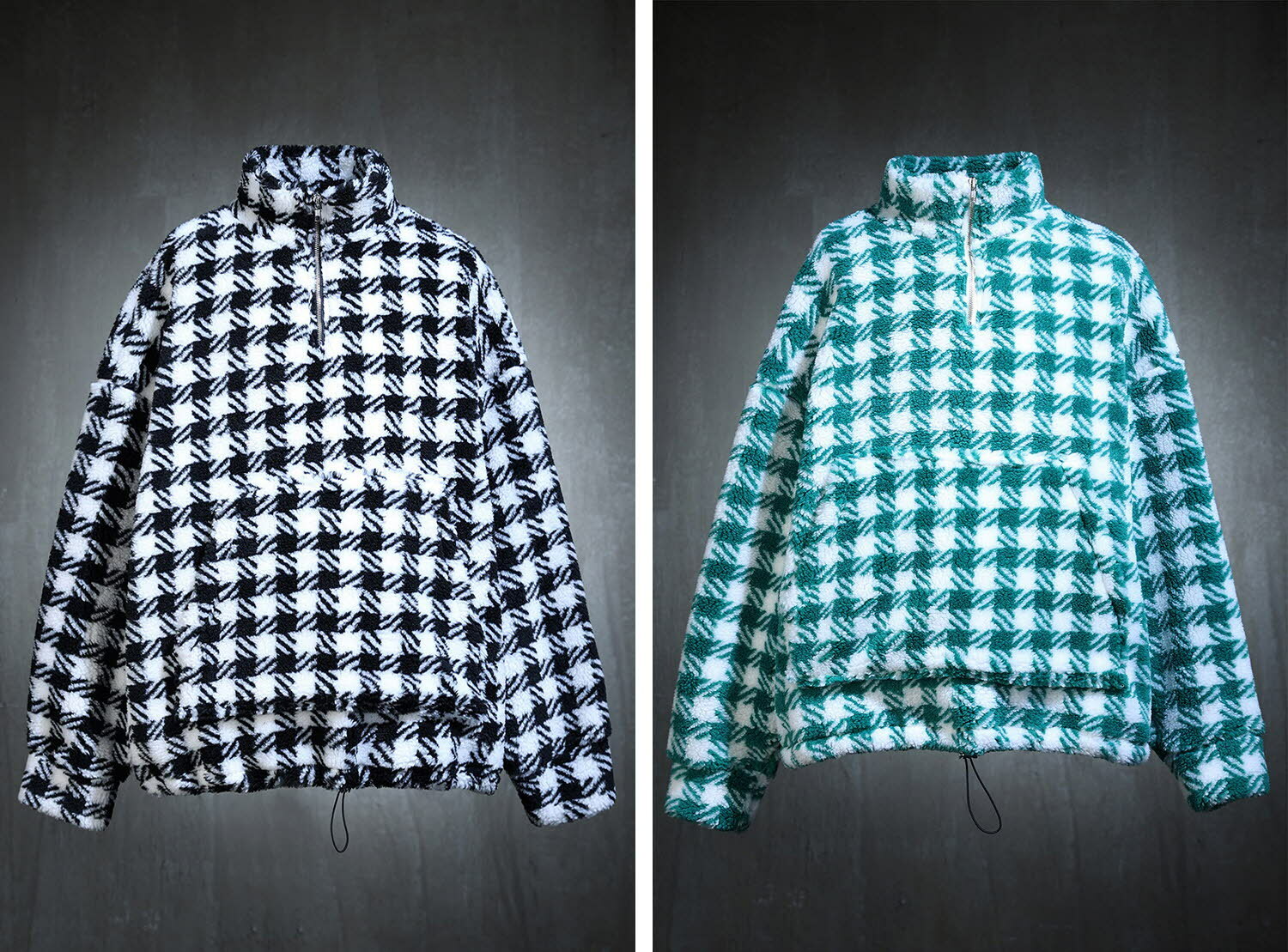 犬牙格紋刷毛套頭衫T恤