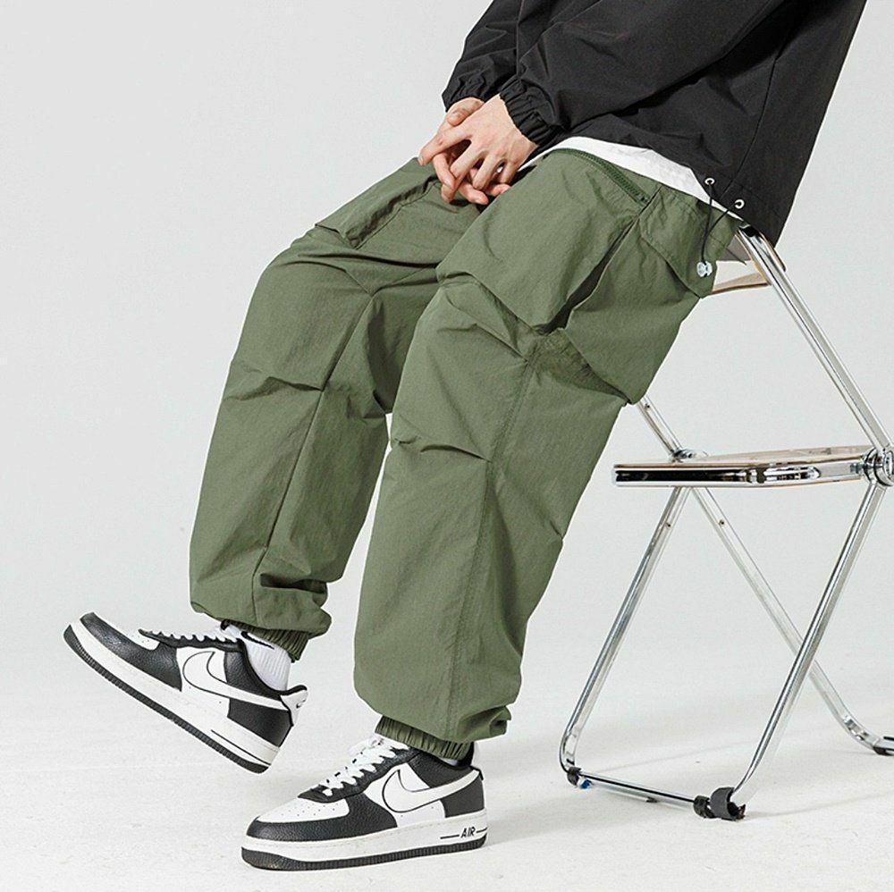 淨色工裝束腳鬆身褲 10.GVTY-0058P