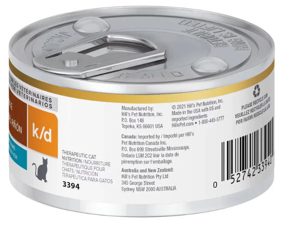 希爾思™處方食品 貓用k/d™ 腎臟病護理 鮪魚燉蔬菜罐頭 2.9oz (24罐裝)