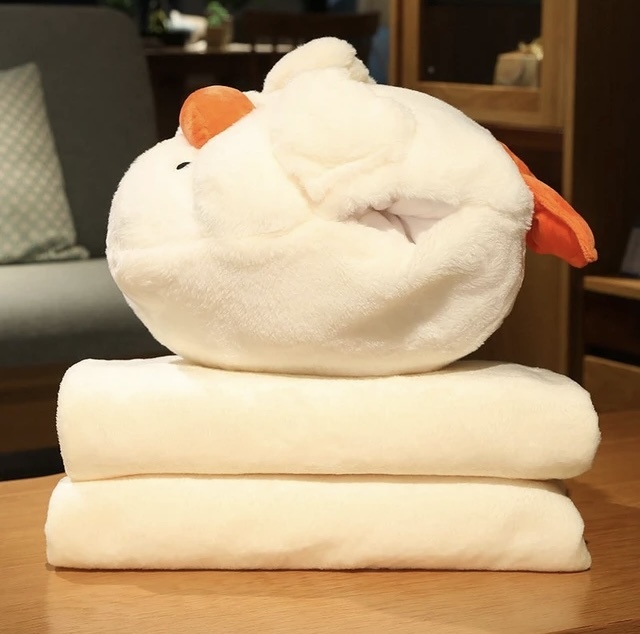 小白鴨鴨三合一抱枕暖手枕