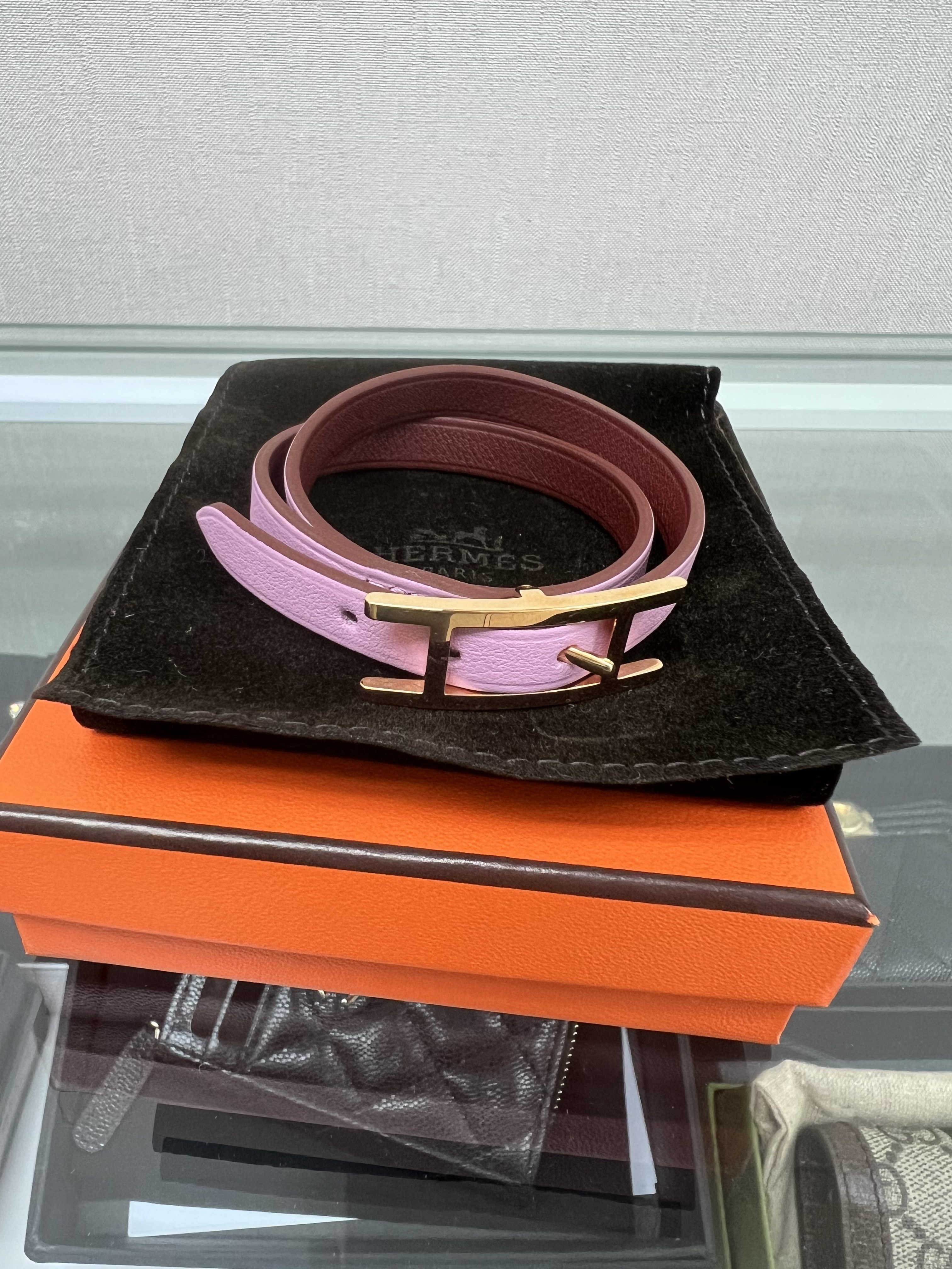 *Unused* Hermes behapi bracelet (Mauve Sylvestre)