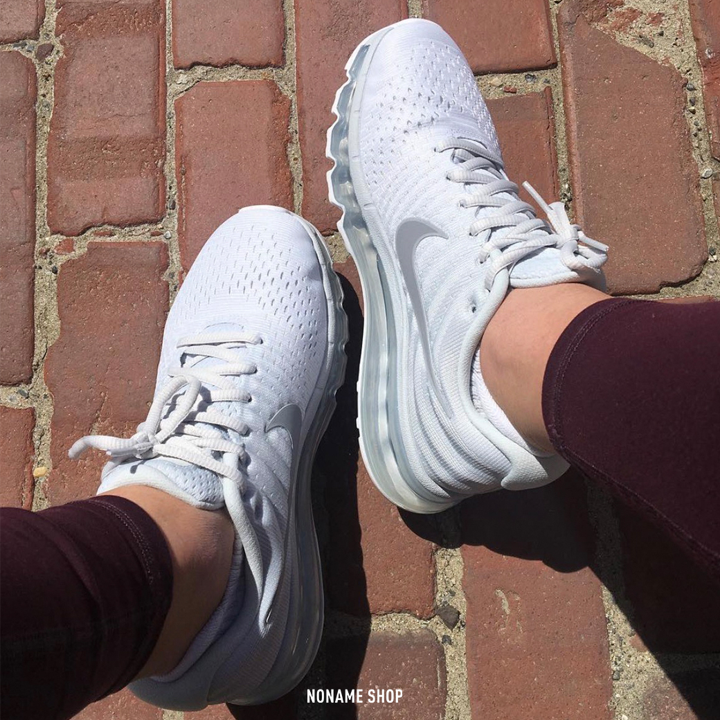 NIKE AIR MAX 2017 RUNNING 氣墊 反光 慢跑鞋 白色 (女款)