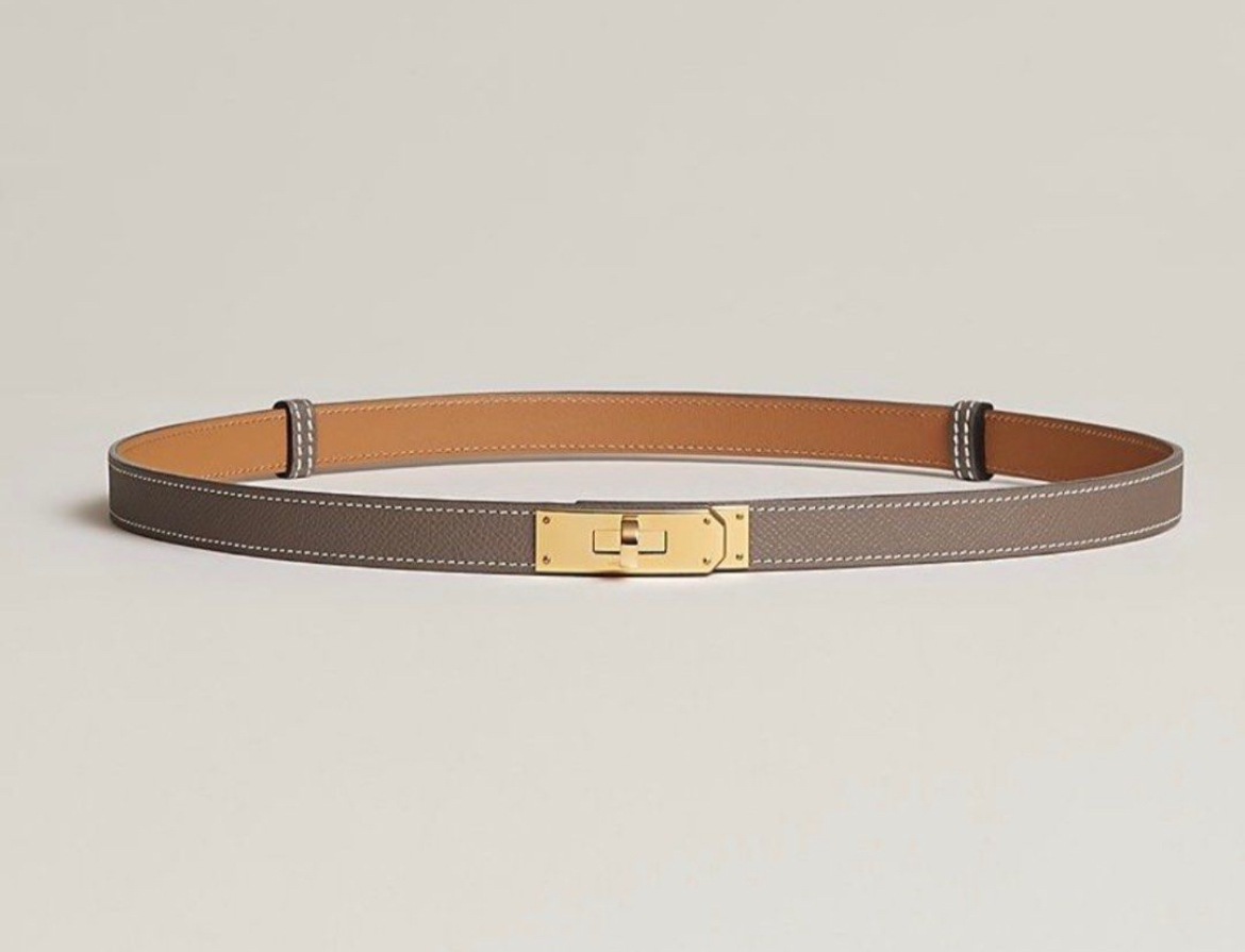Hermes Kelly belt etoupe ghw 大象灰 金扣