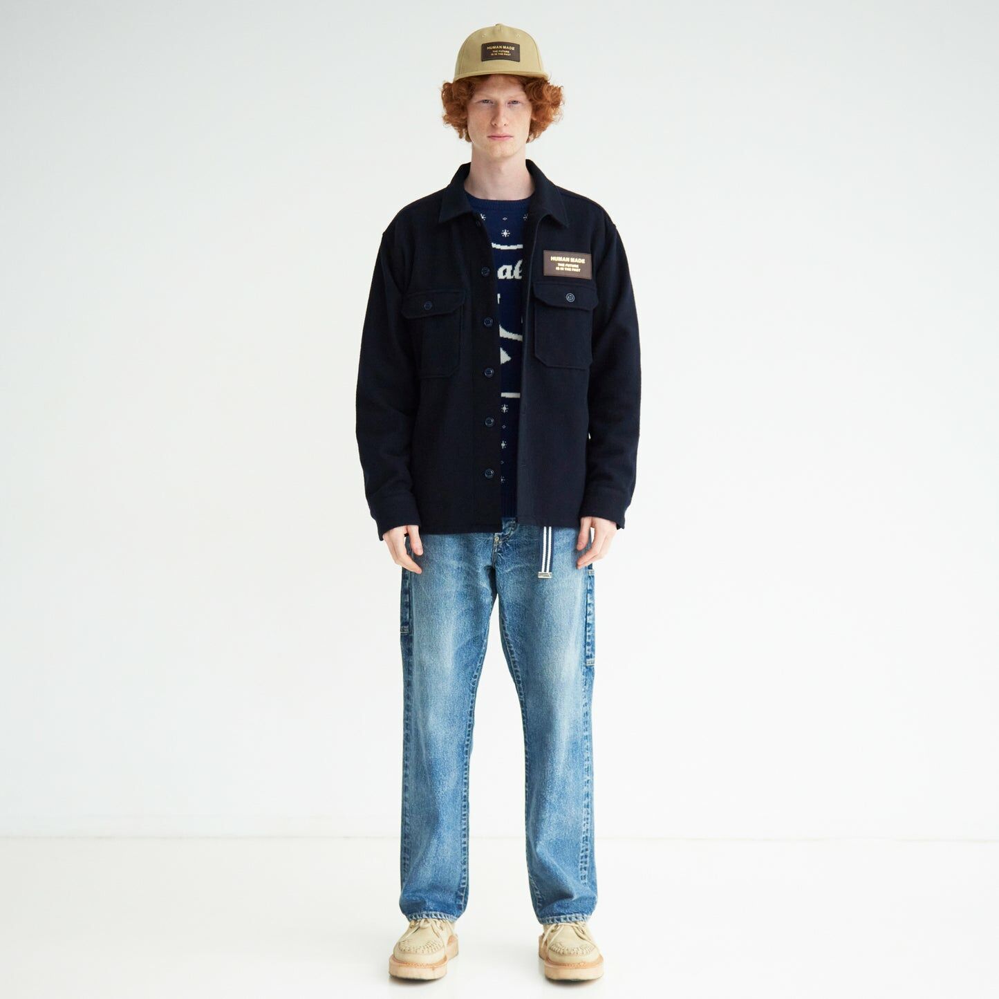 2023AW HUMAN MADE WOOL CPO SHIRTS 背後LV愛心羊毛襯衫現貨