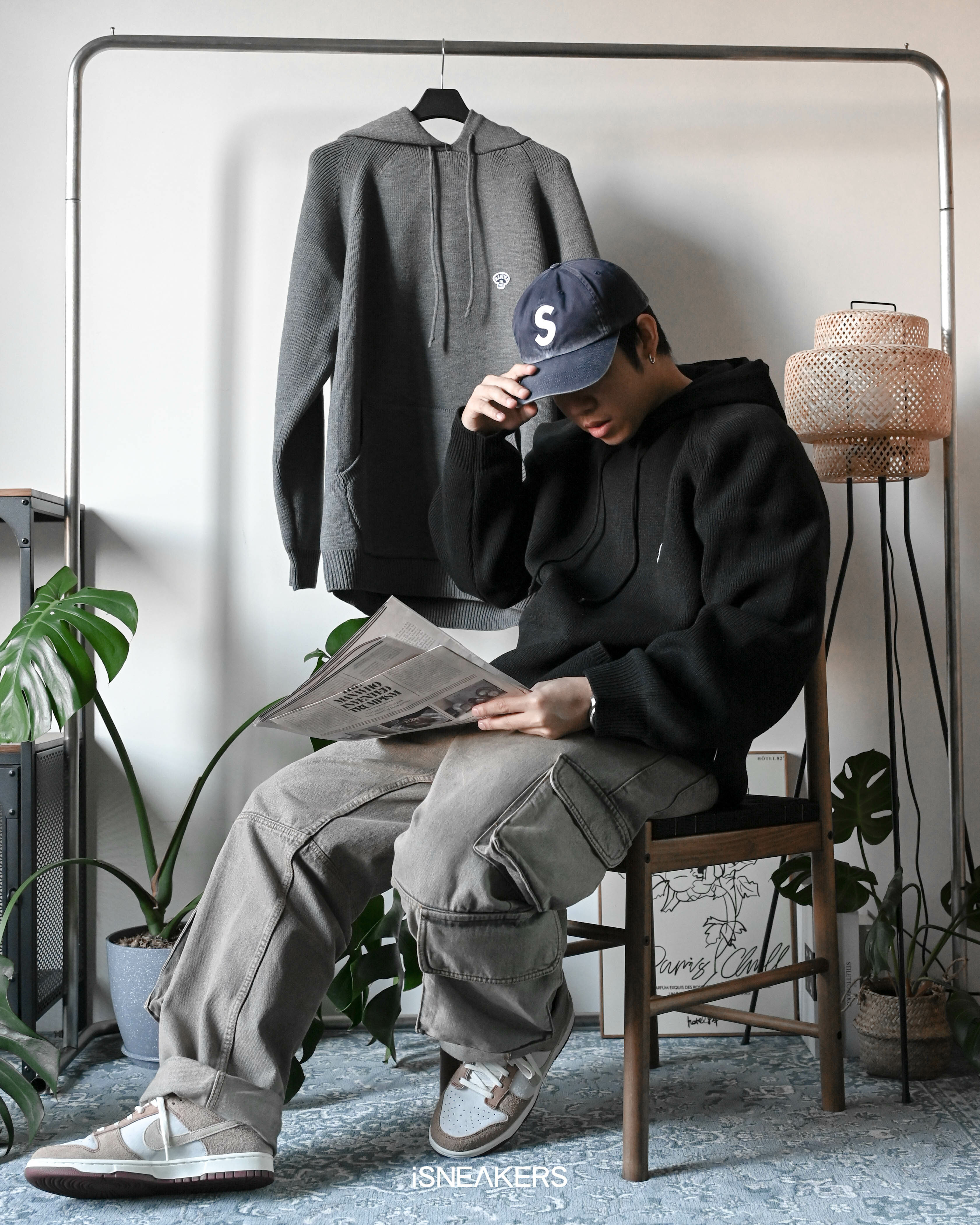 iSNEAKERS｜Nautica 小標 布章 針織帽T 黑 深灰 233-1354BK 233-1354grey