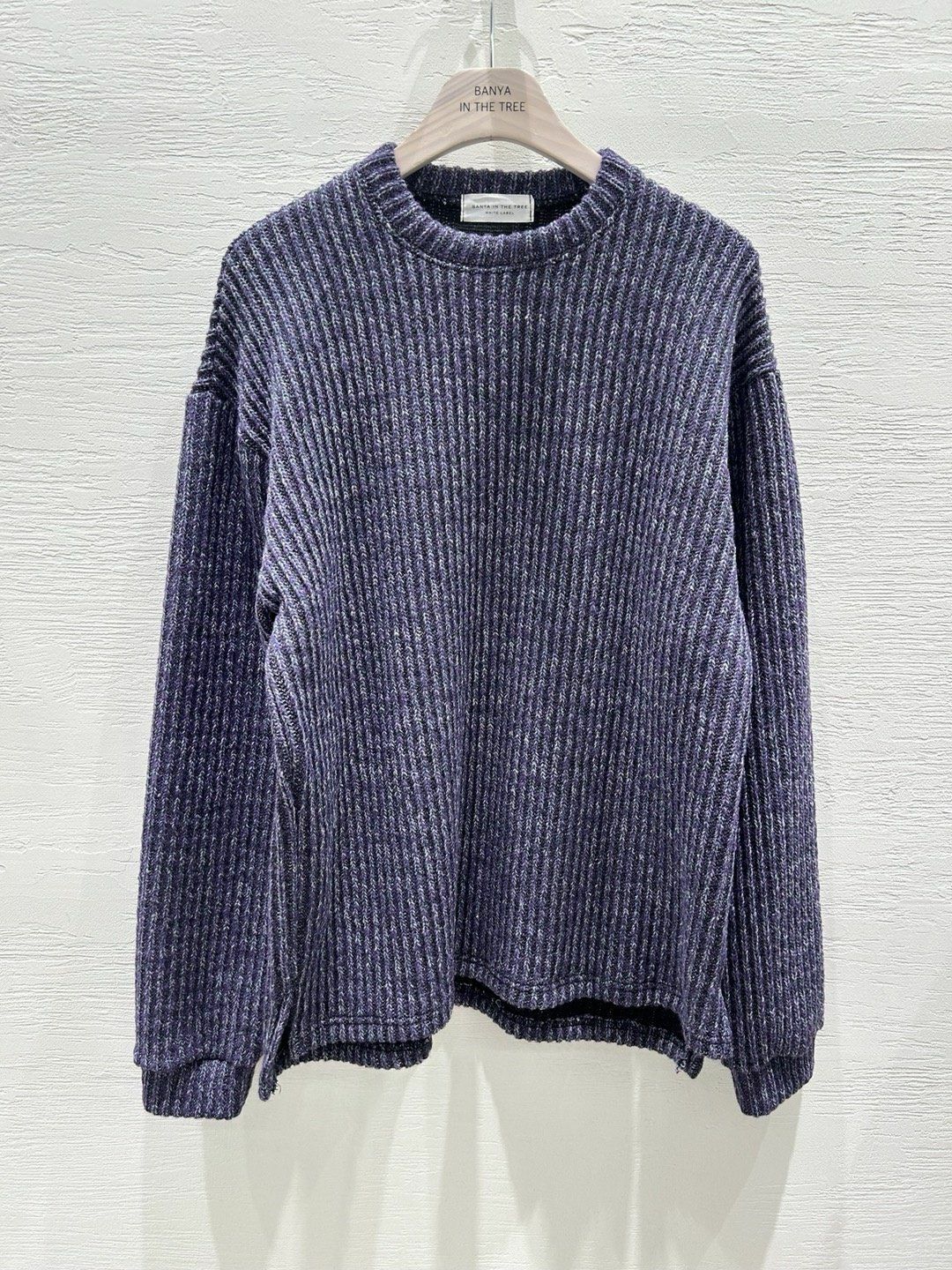 圓領暗直紋針織衫 BANYA-011T