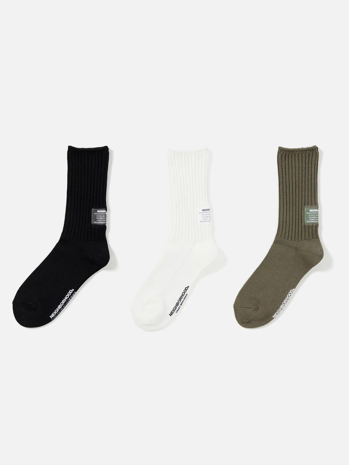 NEIGHBORHOOD RIB SOCKS 標籤長襪