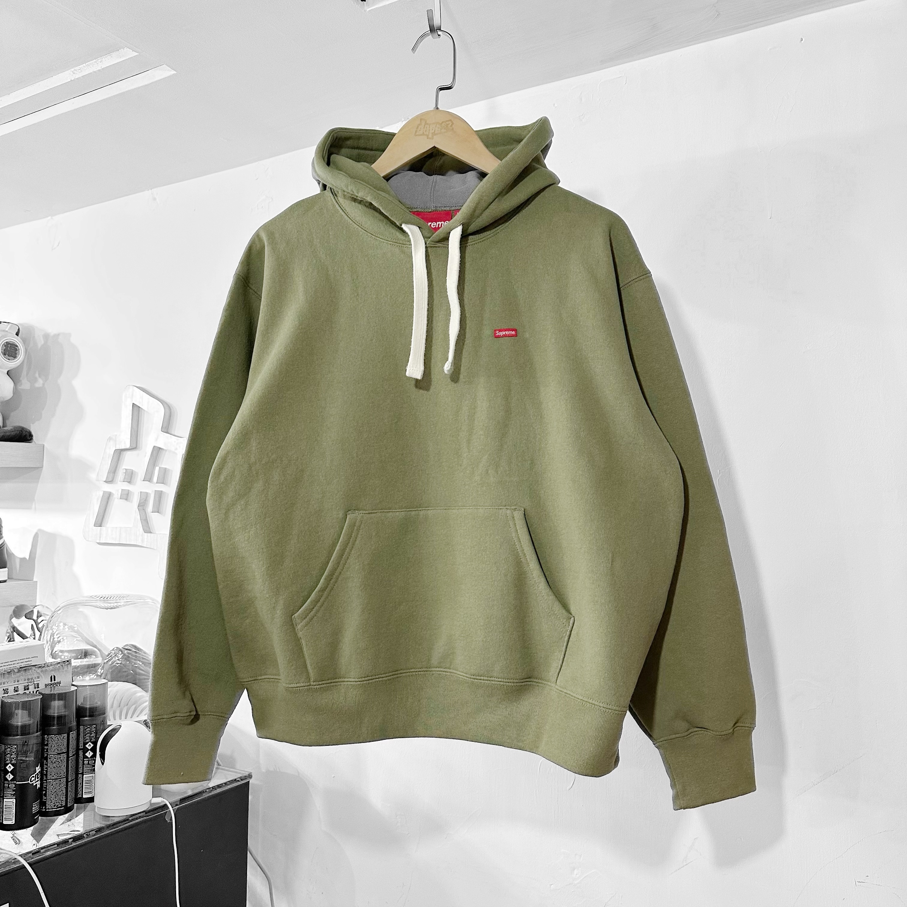 SUPREME SMALL BOX DRAWCORD HOODED SWEATSHIRT OLIVE