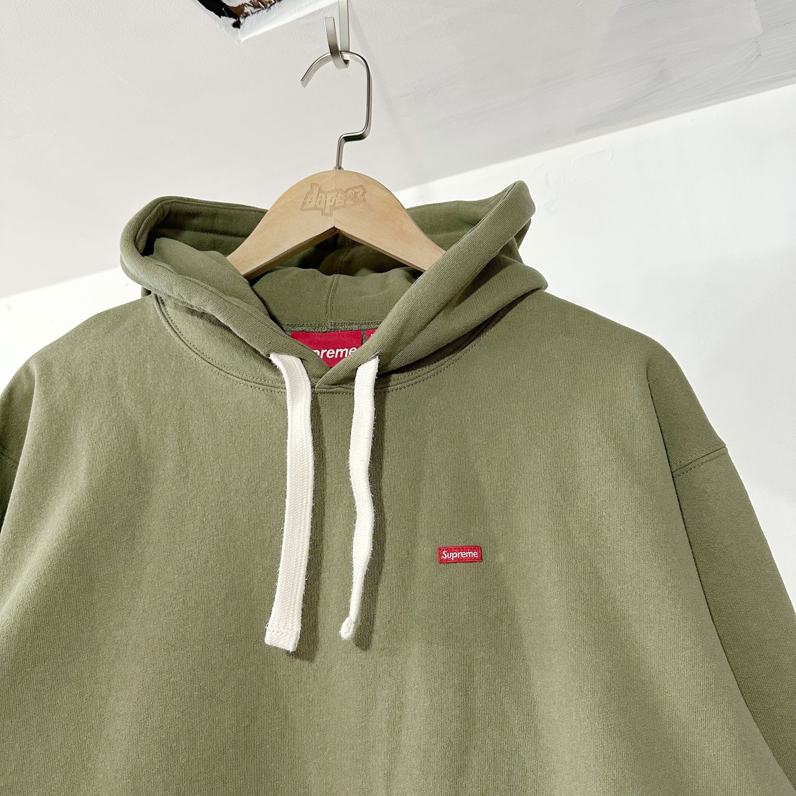 SUPREME SMALL BOX DRAWCORD HOODED SWEATSHIRT OLIVE