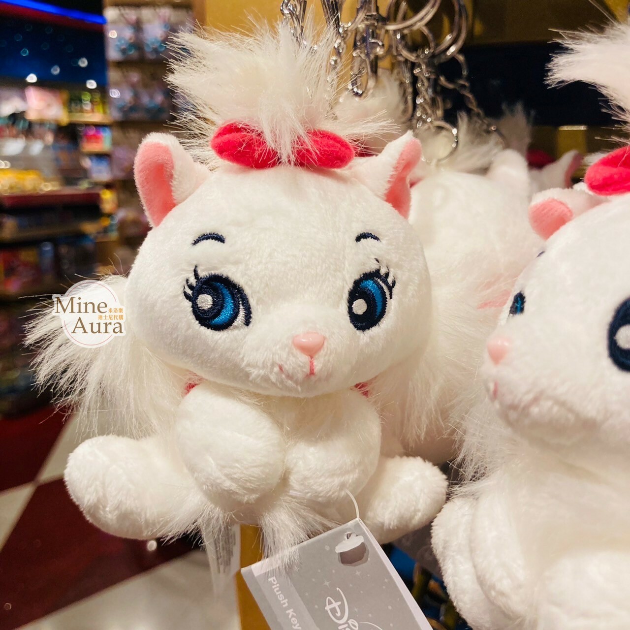 Q版 瑪莉貓 Marie 大眼 絨毛 鑰匙圈 吊飾 貓兒歷險記 The Aristocats -香港迪士尼樂園