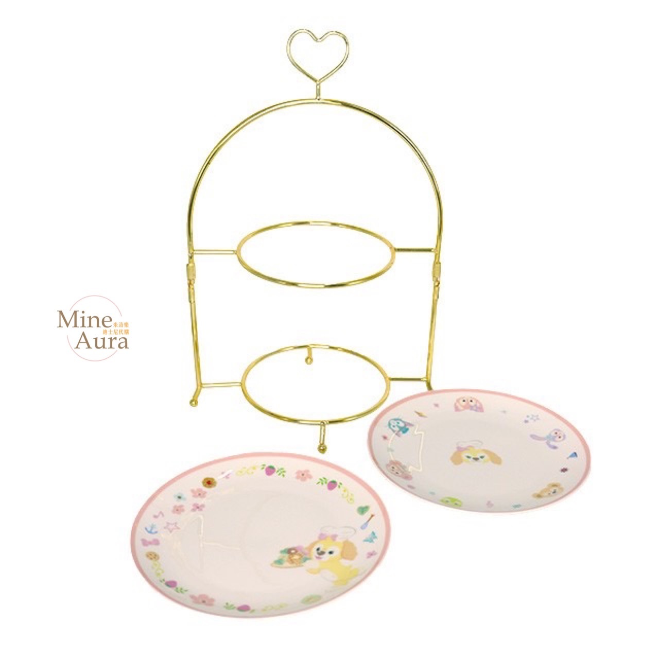 達菲 Duffy 與好友們 大頭圖案 下午茶 蛋糕架 套裝 廚房用品 -香港迪士尼樂園