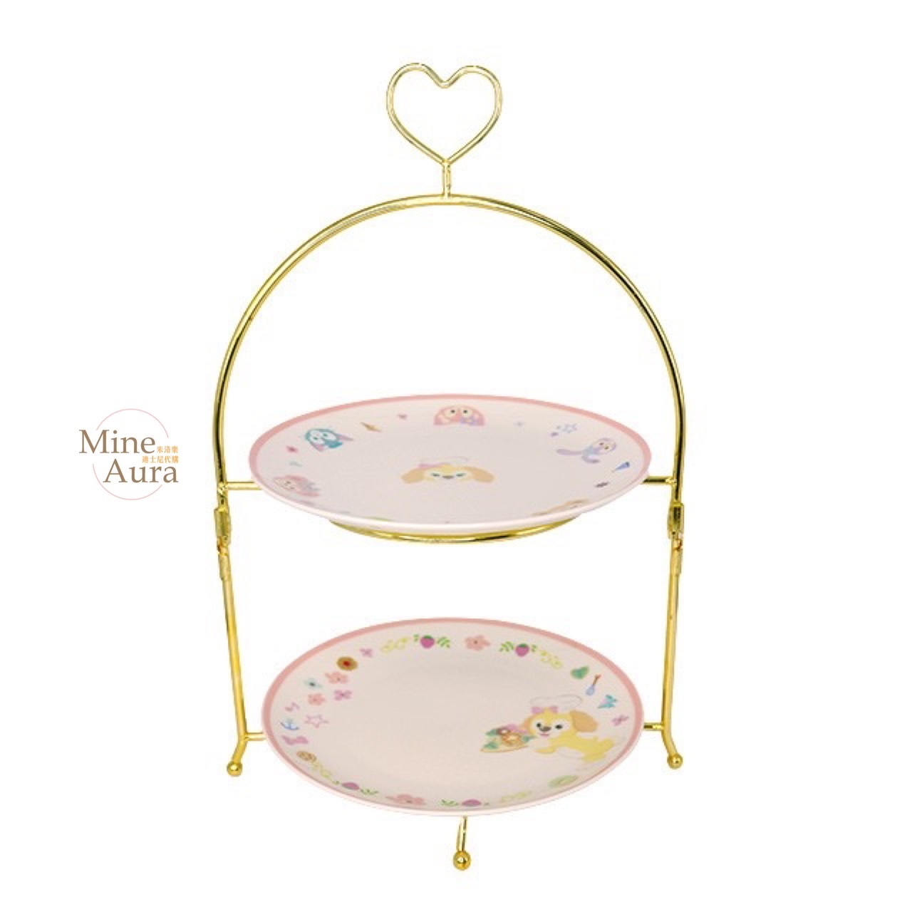 達菲 Duffy 與好友們 大頭圖案 下午茶 蛋糕架 套裝 廚房用品 -香港迪士尼樂園