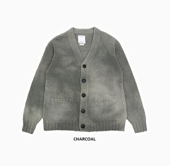 VISVIM SELMER LONG CARDIGAN (UNEVEN DYE) - CHARCOAL SIZE 1 PRE ORDER ITEM (預訂中)