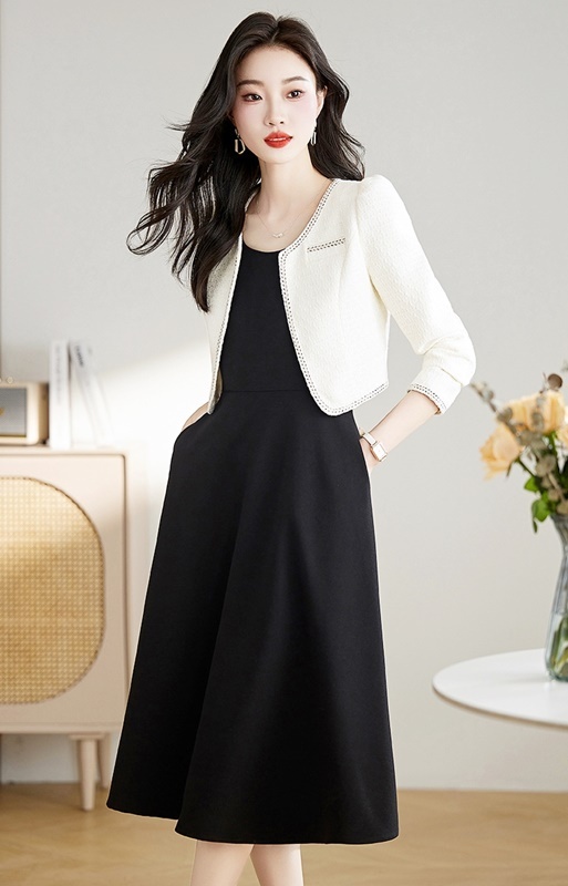 小香風外套黑洋裝套裝 兩色