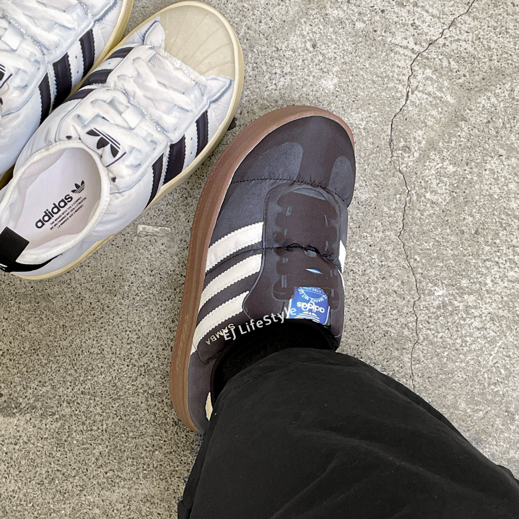 ADIDAS PUFFYLETTE SAMBA 數碼印 假鞋帶 胖胖鞋 麵包鞋 黑 焦糖底 男女鞋 HP6700 / 預購