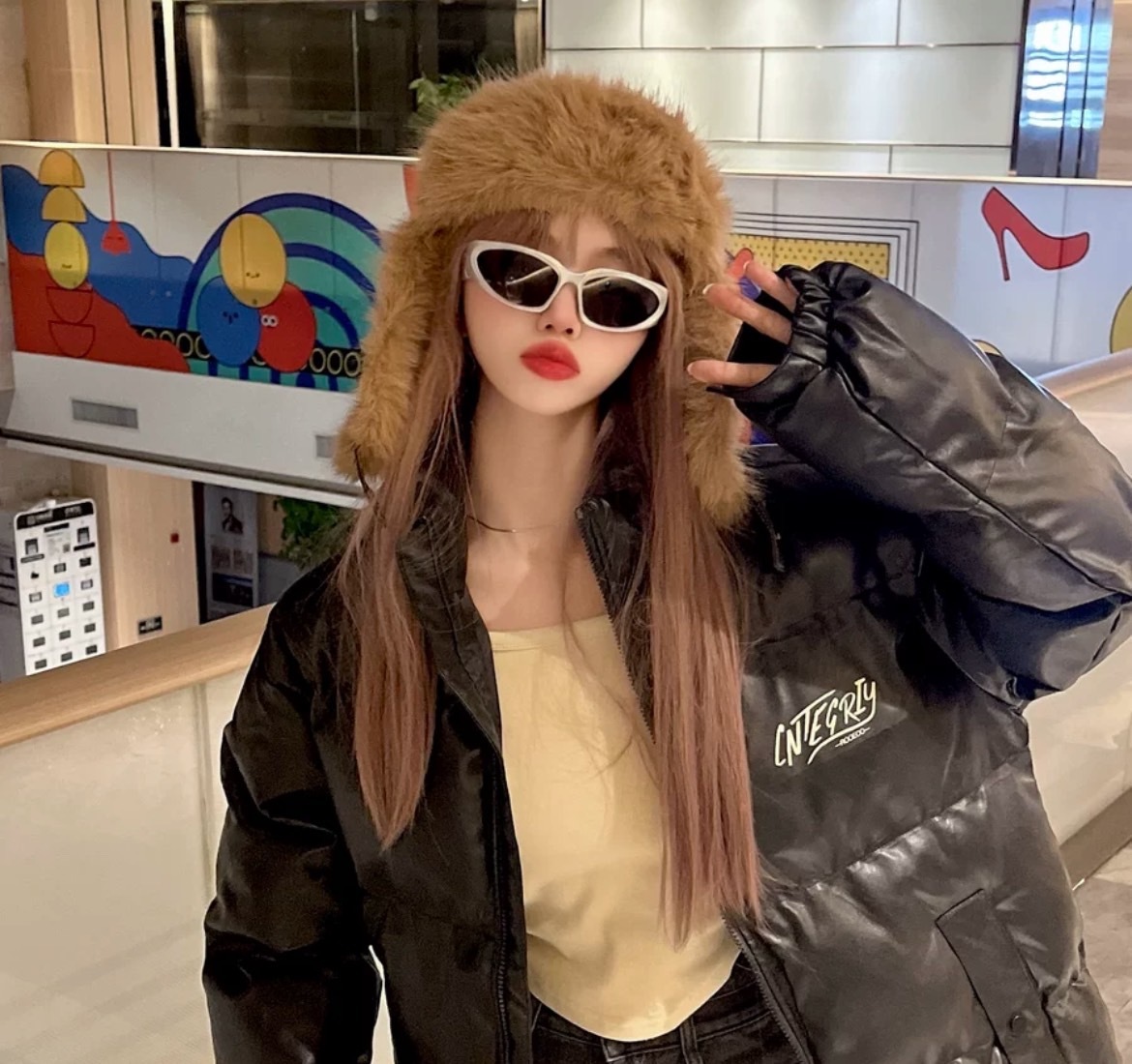 皮革復古飛行帽/兩款兩色滑雪帽/保暖/護耳/下雪/登山/露營