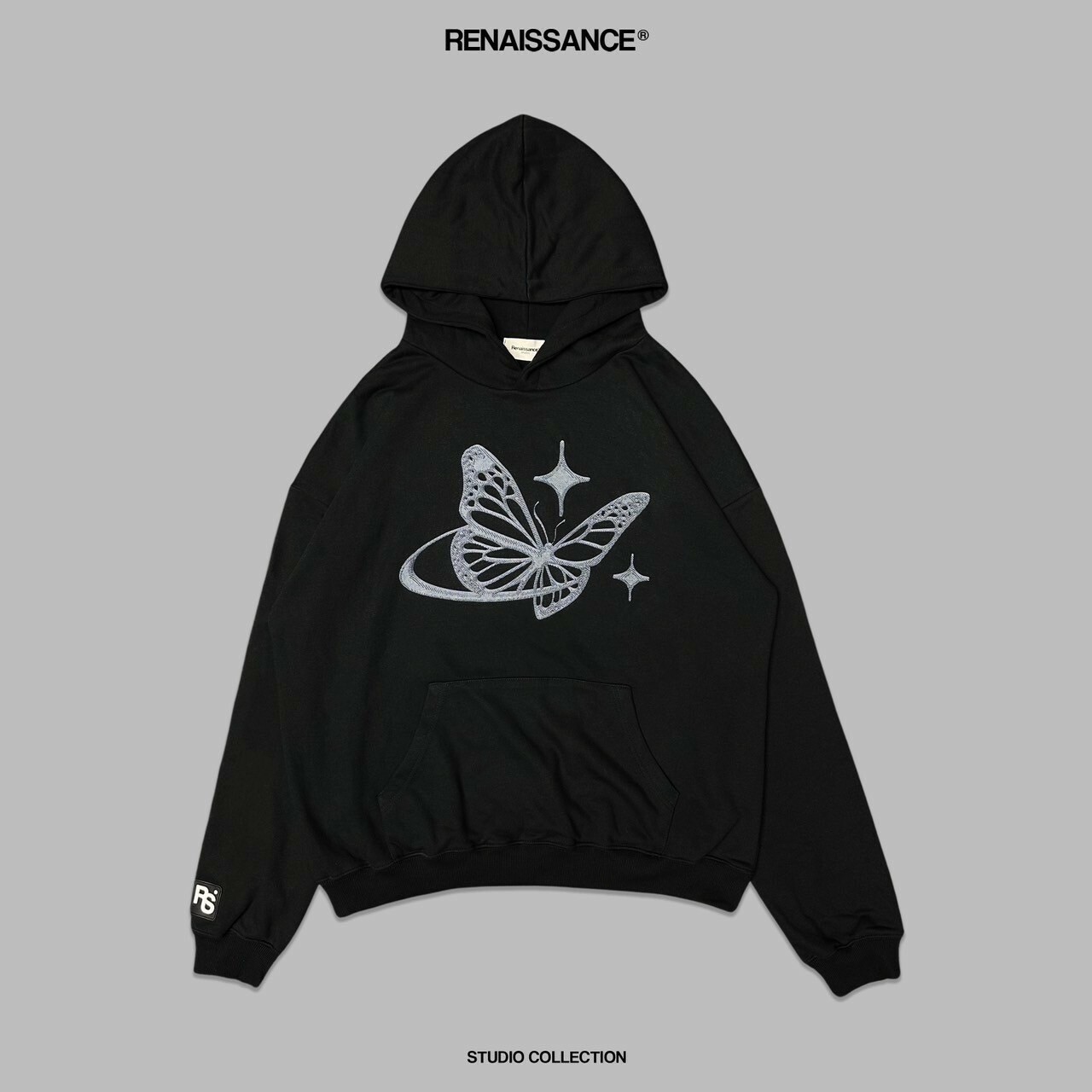 RENAISSANCE 金屬黑灰 星星蝴蝶 閃亮帽T “ Shinning Dotted Butterfly Hoodie “