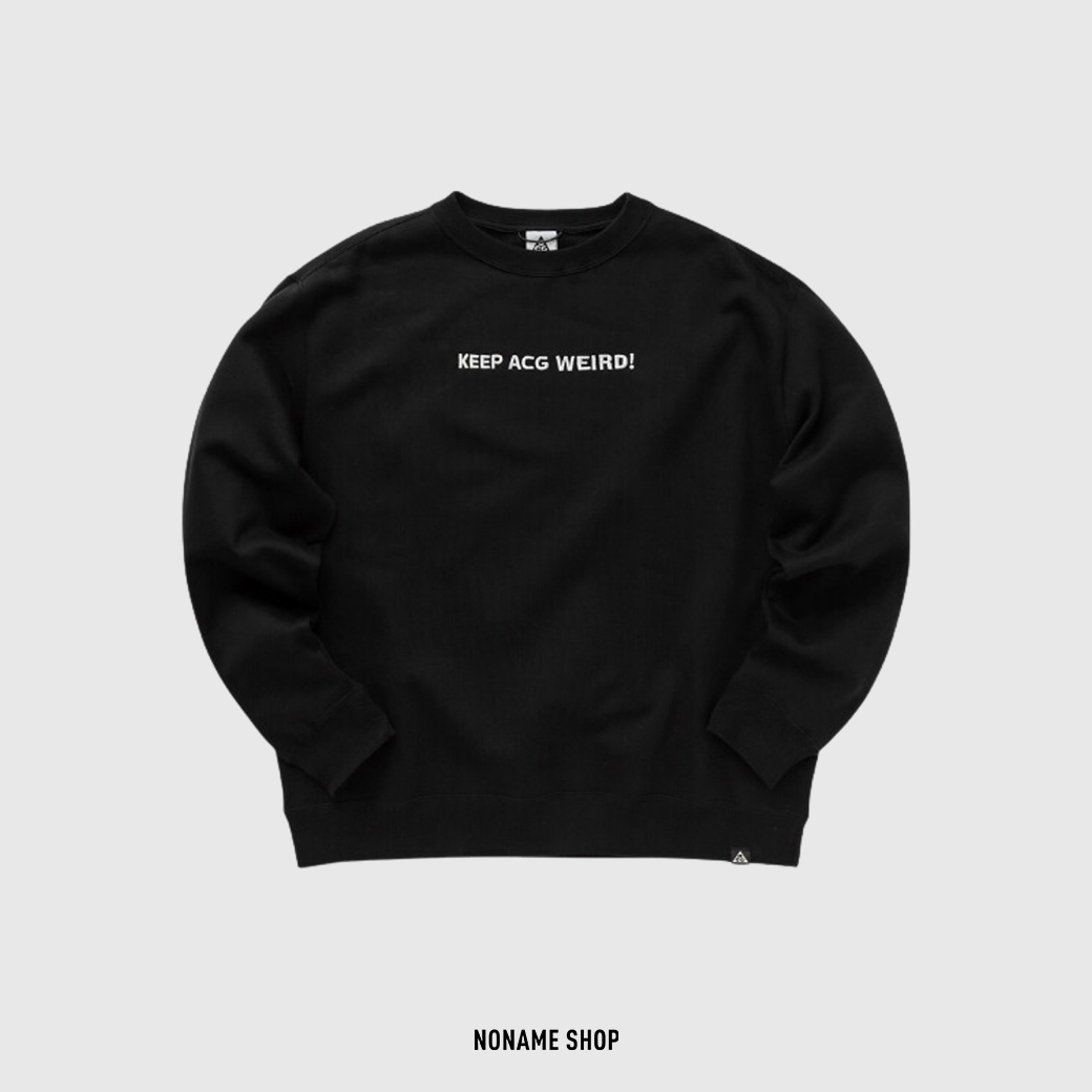 NIKE ACG THERMA-FIT 刺繡 標語 長袖 大學T 黑色 (男款)