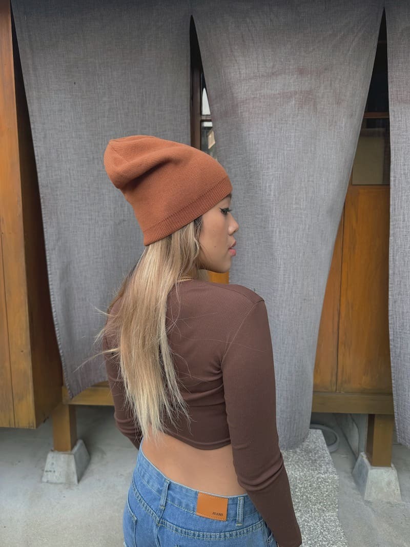 焦糖羊毛毛帽