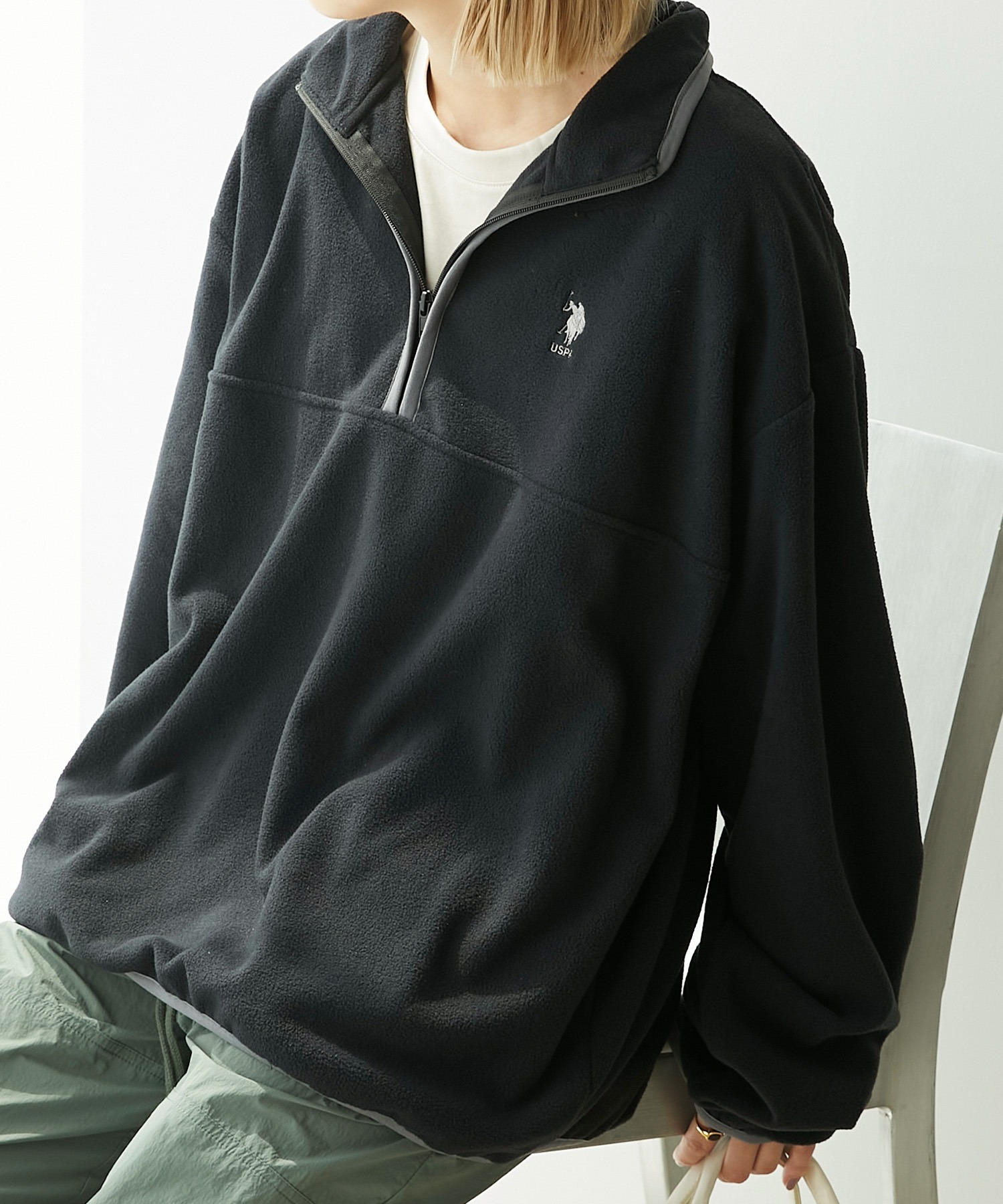 🇯🇵 U.S. POLO ASSN. 短絨衛衣 半拉鍊 套頭衫 口袋 半襟套頭 短絨 多色 / 現貨✨