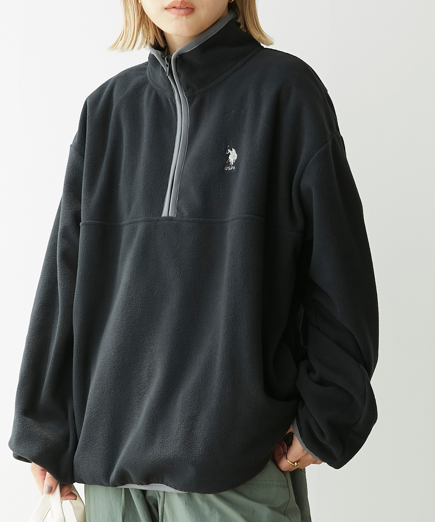 🇯🇵 U.S. POLO ASSN. 短絨衛衣 半拉鍊 套頭衫 口袋 半襟套頭 短絨 多色 / 現貨✨