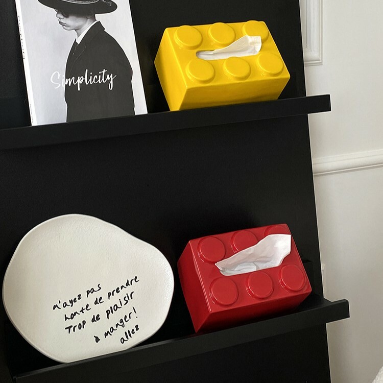 《3372》ins可愛積木造型陶瓷面紙盒