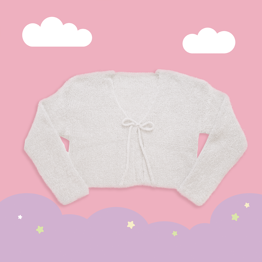 こ♡こ 毛茸茸綁帶針織罩衫