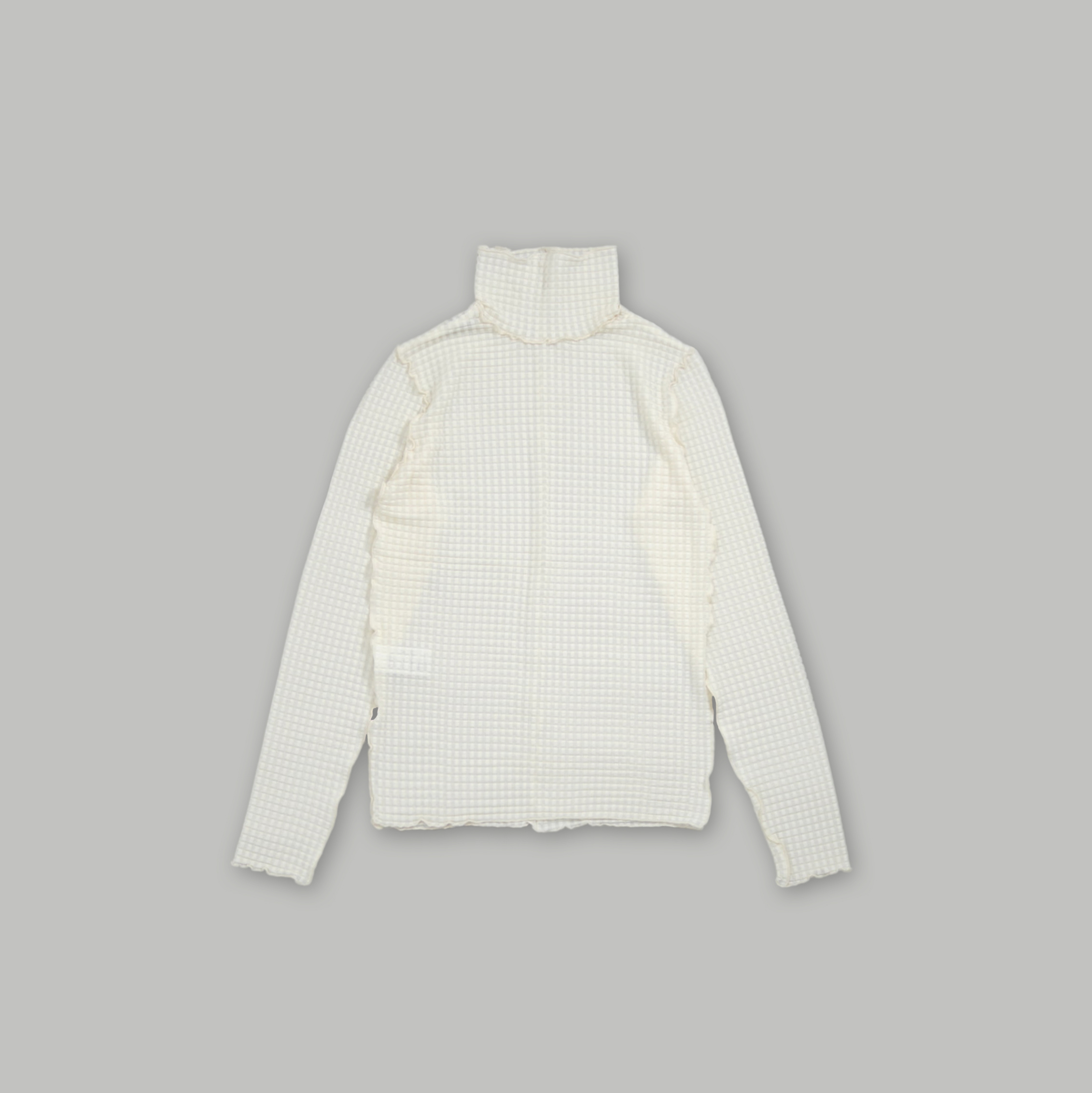 J.P.L. 捲邊維希格紋透紗內搭上衣 ╭ 4色 ╮