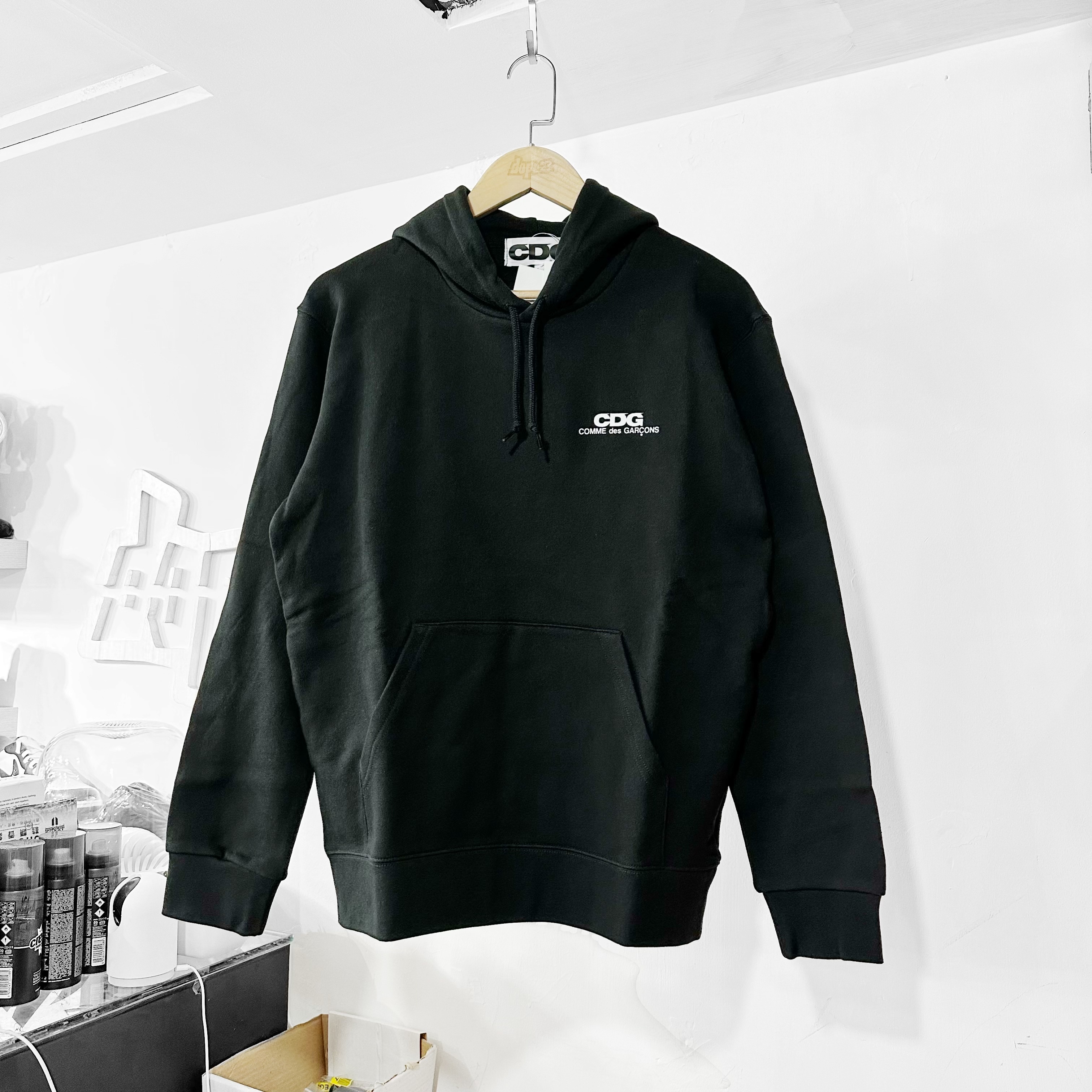 Comme Des Garcons CDG HOODED SWEATSHIRT SMALL LOGO BLACK