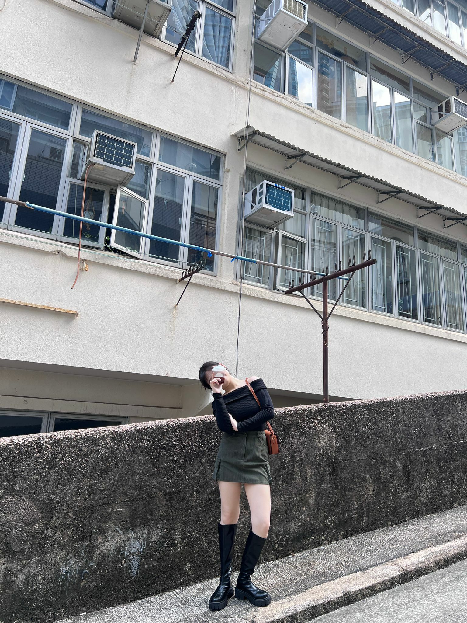 羅紋絨面工裝裙✨// 兩色入