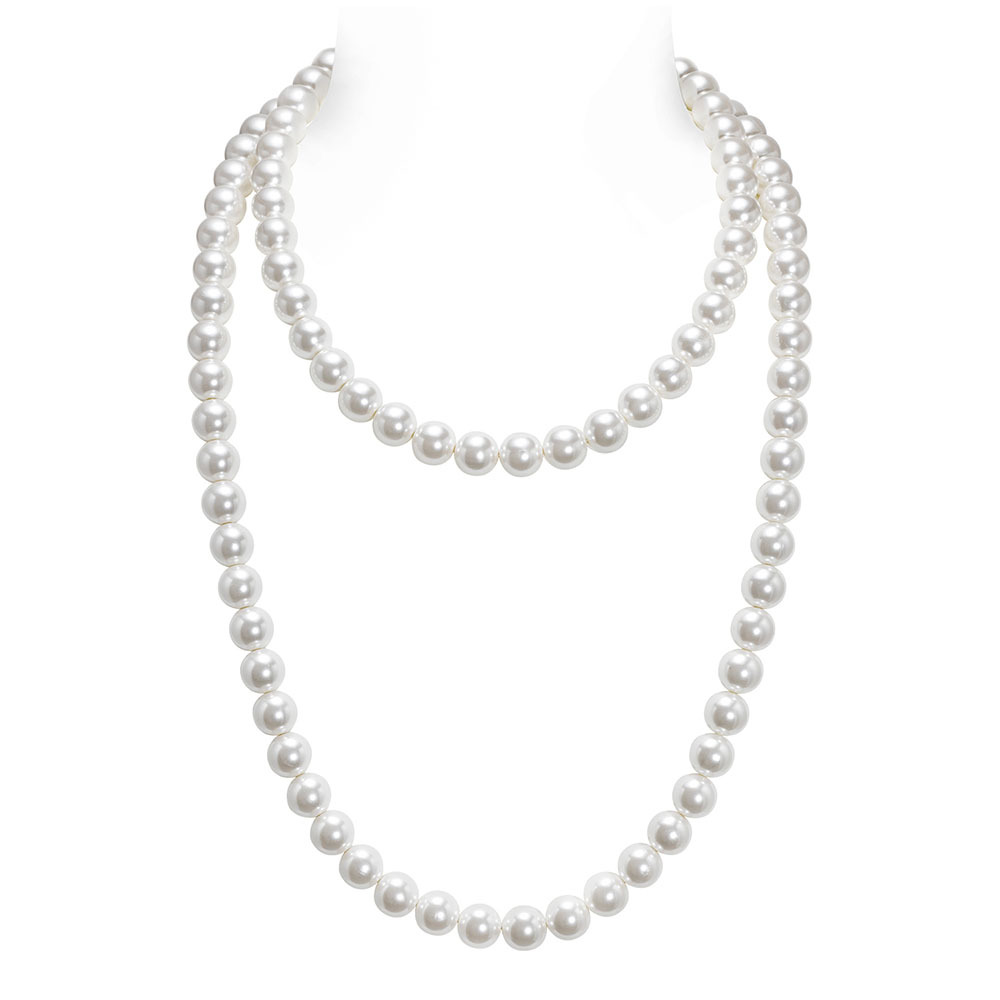 仿珍珠長款項鍊  925銀項鍊