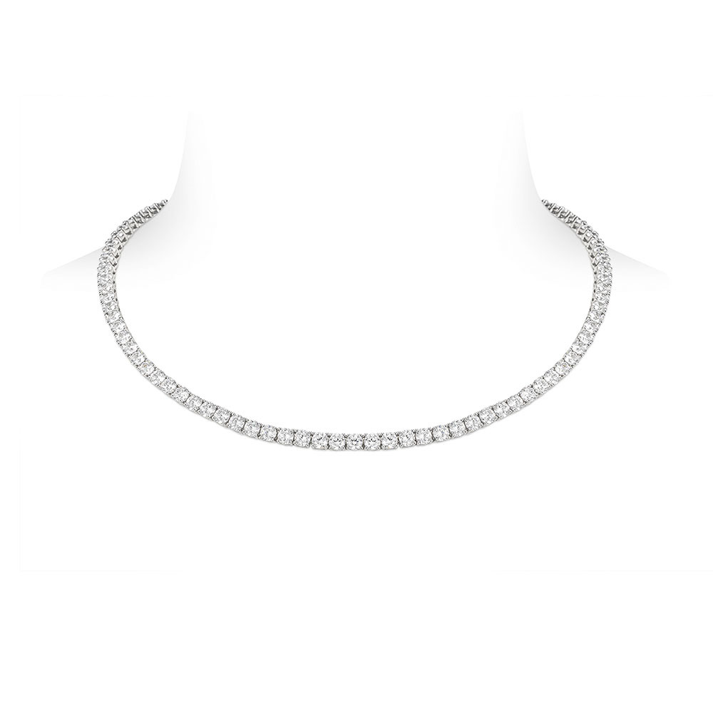 時尚合成鋯石項鍊  925銀項鍊