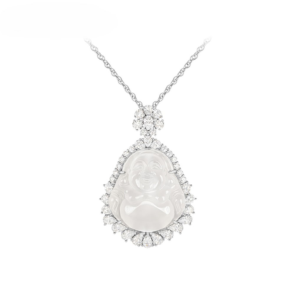 白色佛公項鍊 925銀項鍊