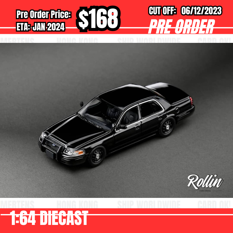 PO-$168 *Rollin* 1:64 Crown Victoria CV MK2 EN114 Police Black [OD27/11]