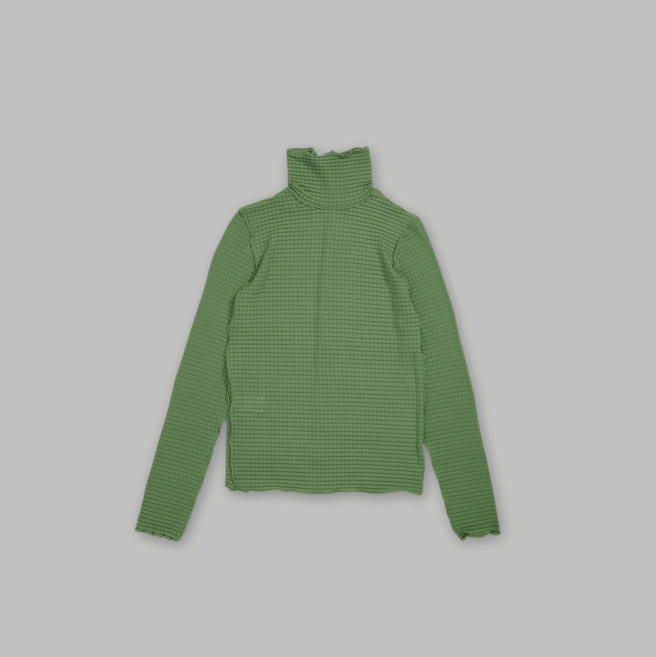 J.P.L. 捲邊維希格紋透紗內搭上衣 ╭ 4色 ╮