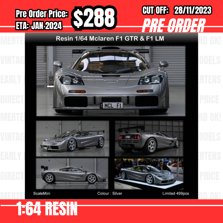 PO-$288 *Scalemini * 1:64 McLaren F1 GTR Silver [OD27/11]