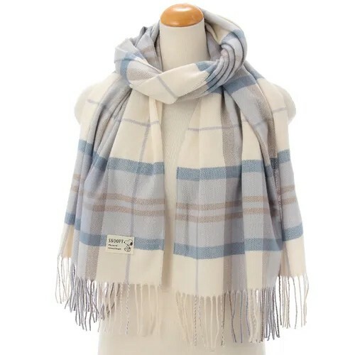 【現貨】日本 史努比 SNOOPY 冬季保暖圍巾 格紋披肩