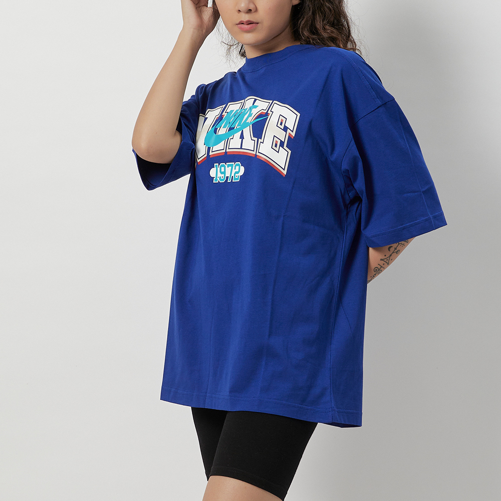 Nike AS W NSW SS TOP GCEL 女 藍 寬鬆 印花 運動 休閒 舒適 短袖 FQ7011-431