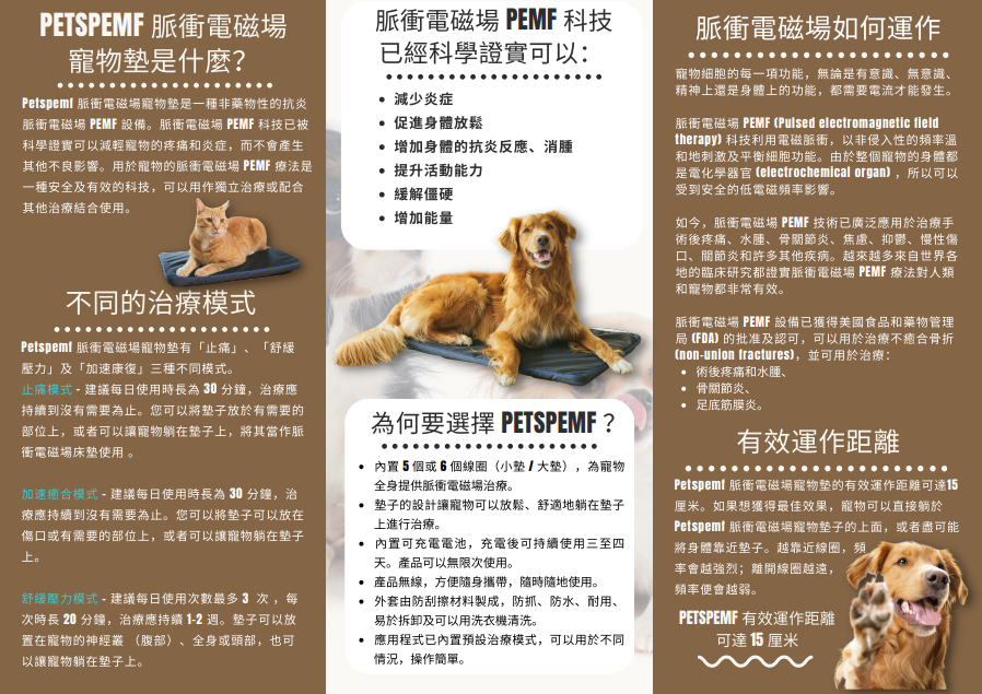 PETSPEMF 脈衝電磁場寵物墊 (⼩墊)