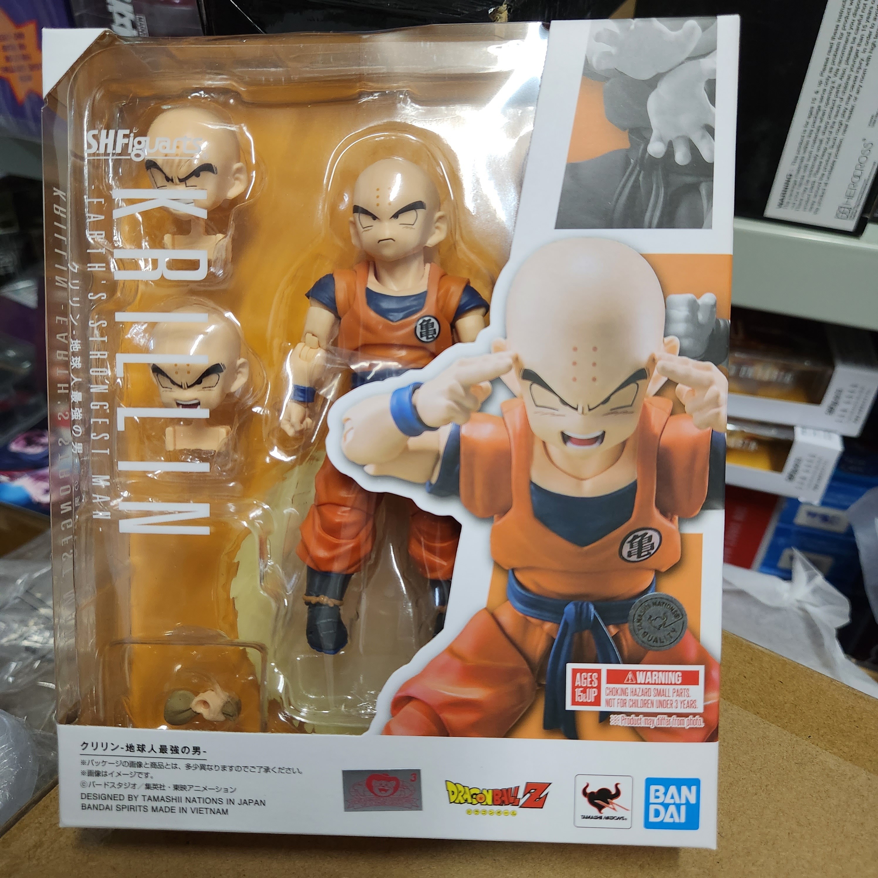 BANDAI S.H.Figuarts SHF Dragon Ball 龍珠 無閑 無限 Krillin Earth Strongest Man Action Figure