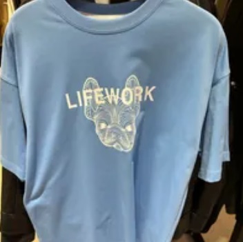 [S] LIFEWORK DOG TEE LOGO T-SHIRT,LIGHT BLUE, LW235TS99524 (SLW410)