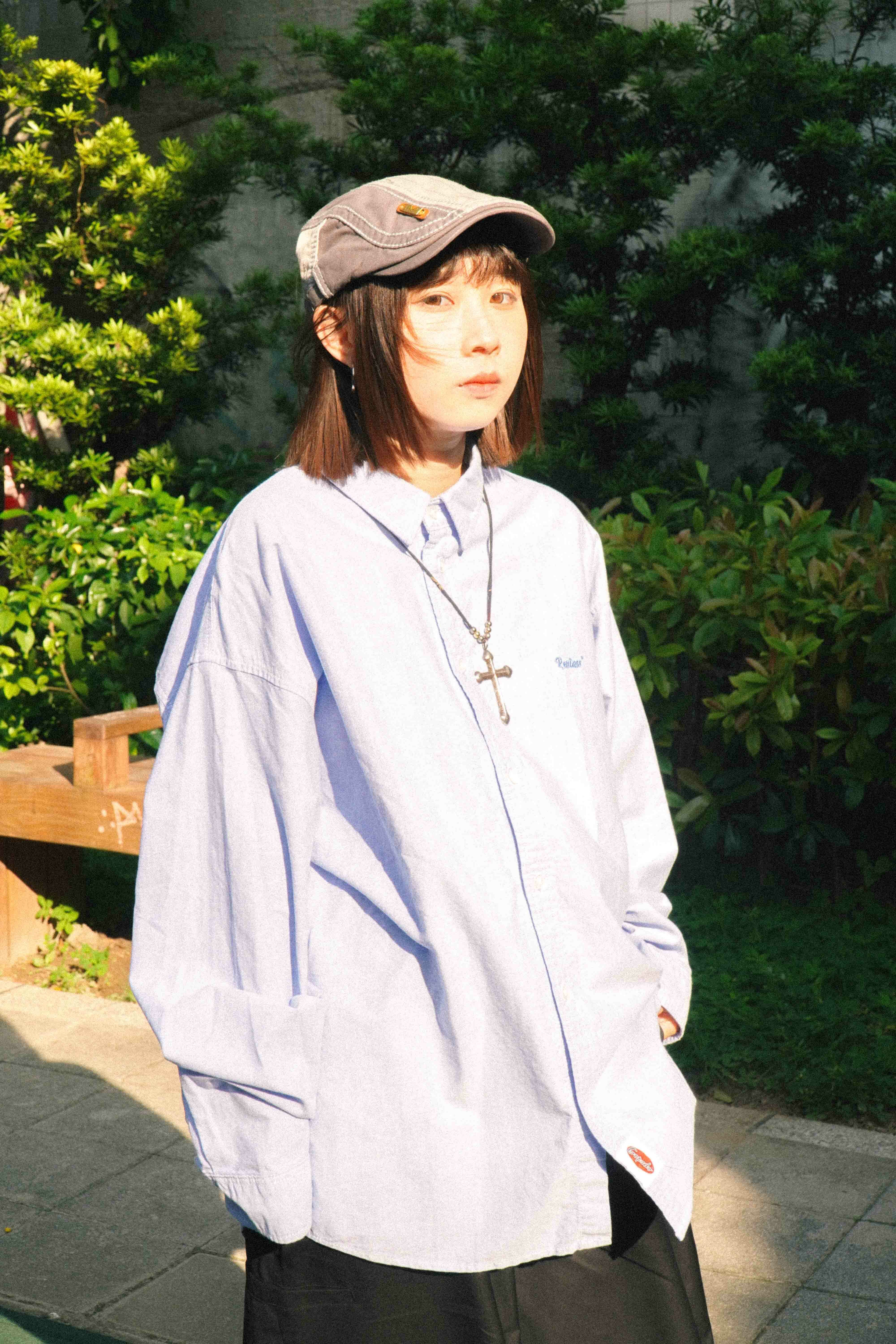 『Always_Good』日系 抽繩 素面 牛津 長袖襯衫