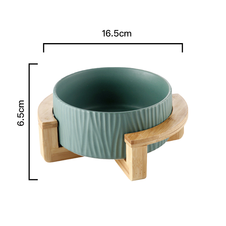 PettoDeli |13cm 樹紋直身碗 連半圓弧木架 (綠色)