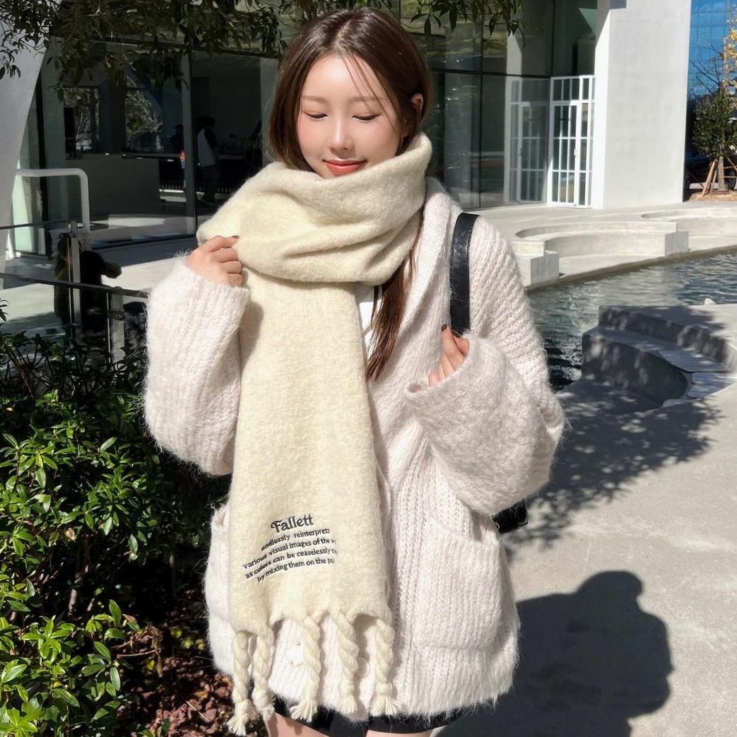 🇰🇷 Fallett 韓國品牌 圍巾 刺繡 保暖 男女 多色 / 預購