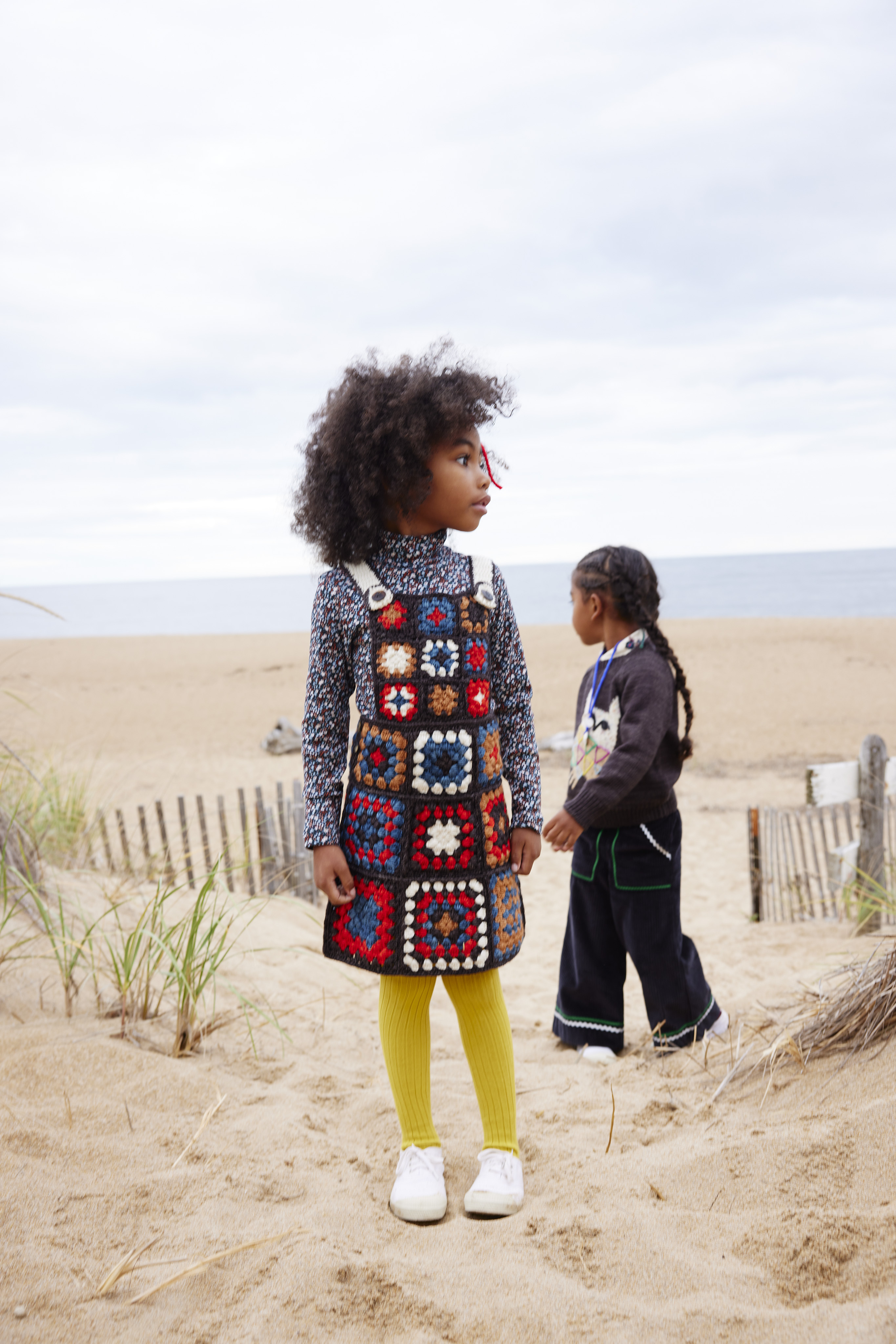 Misha & Puff - Crochet Square Pinafore - Bark