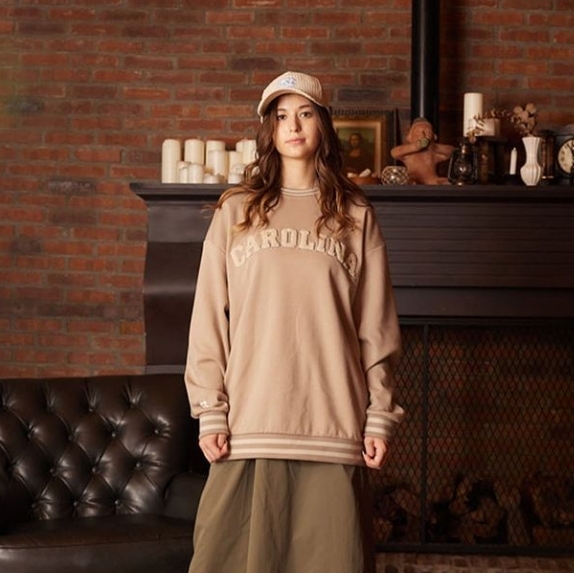 NCAA 長袖 大學T 北卡羅萊納 淺卡其 螺紋 毛巾布 中性 7255100831