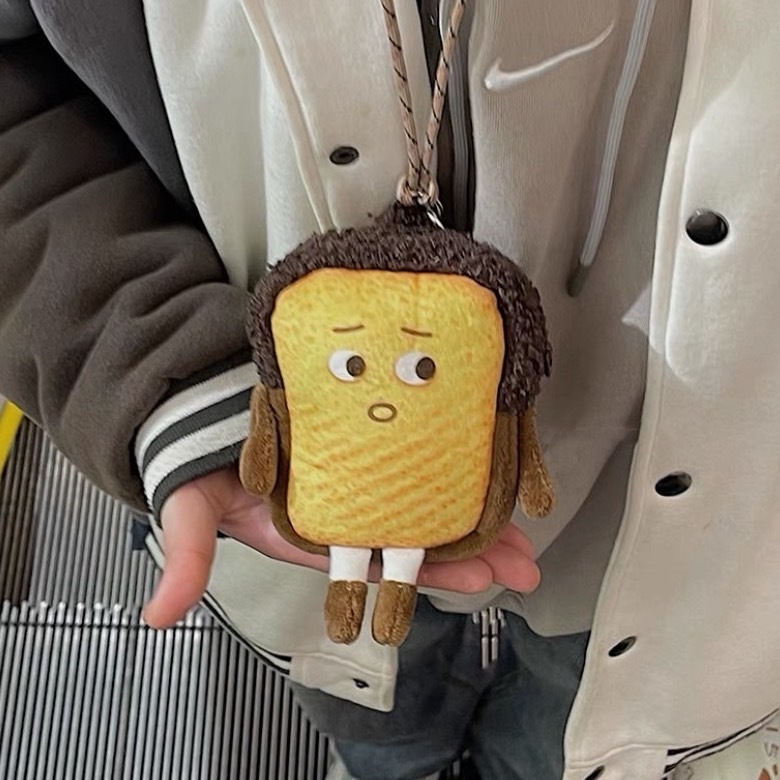 可愛麵包吐司 小零錢袋 卡夾 治癒系配件 吊飾