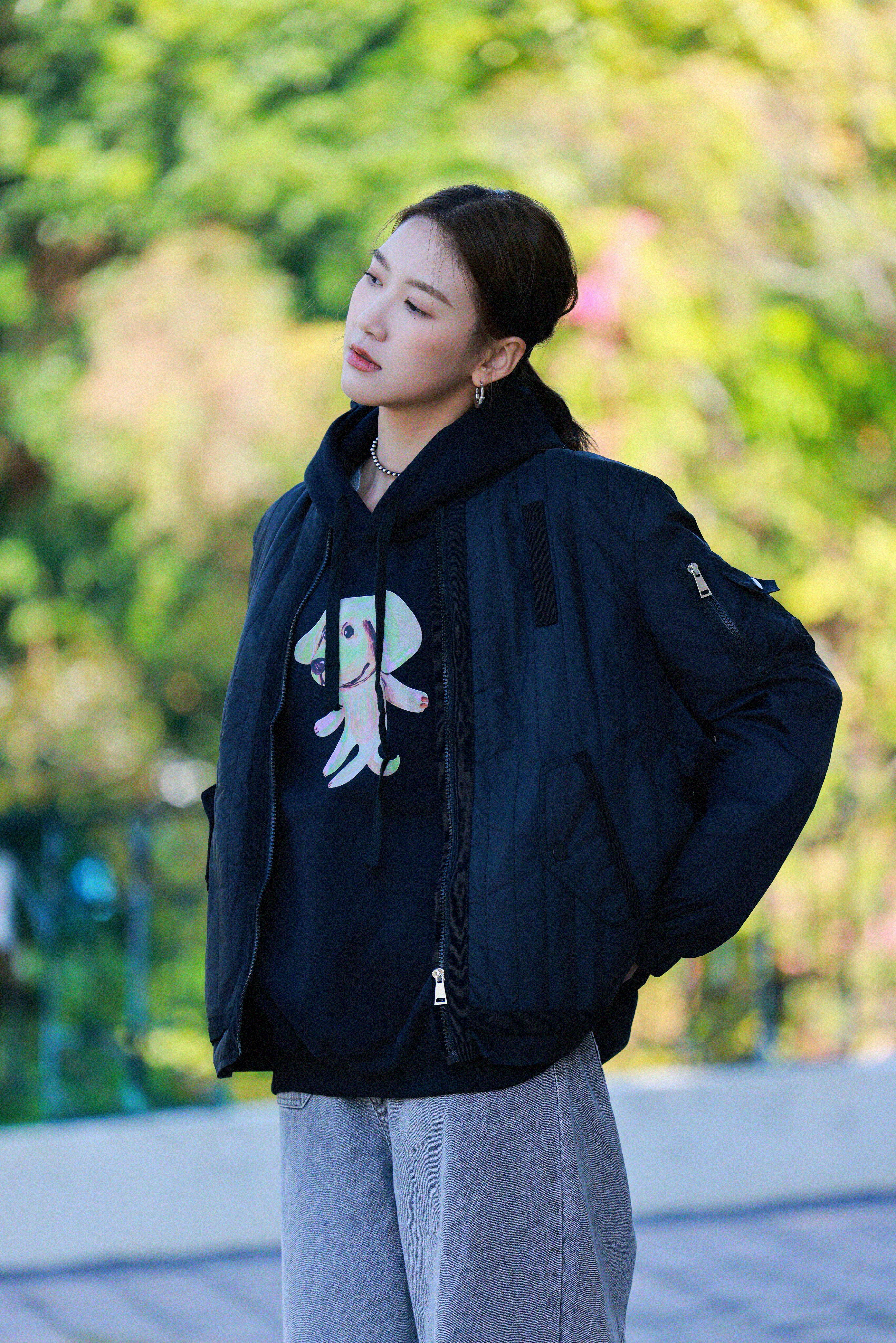 直條薄間棉傘型MA-1風褸（現貨款式）