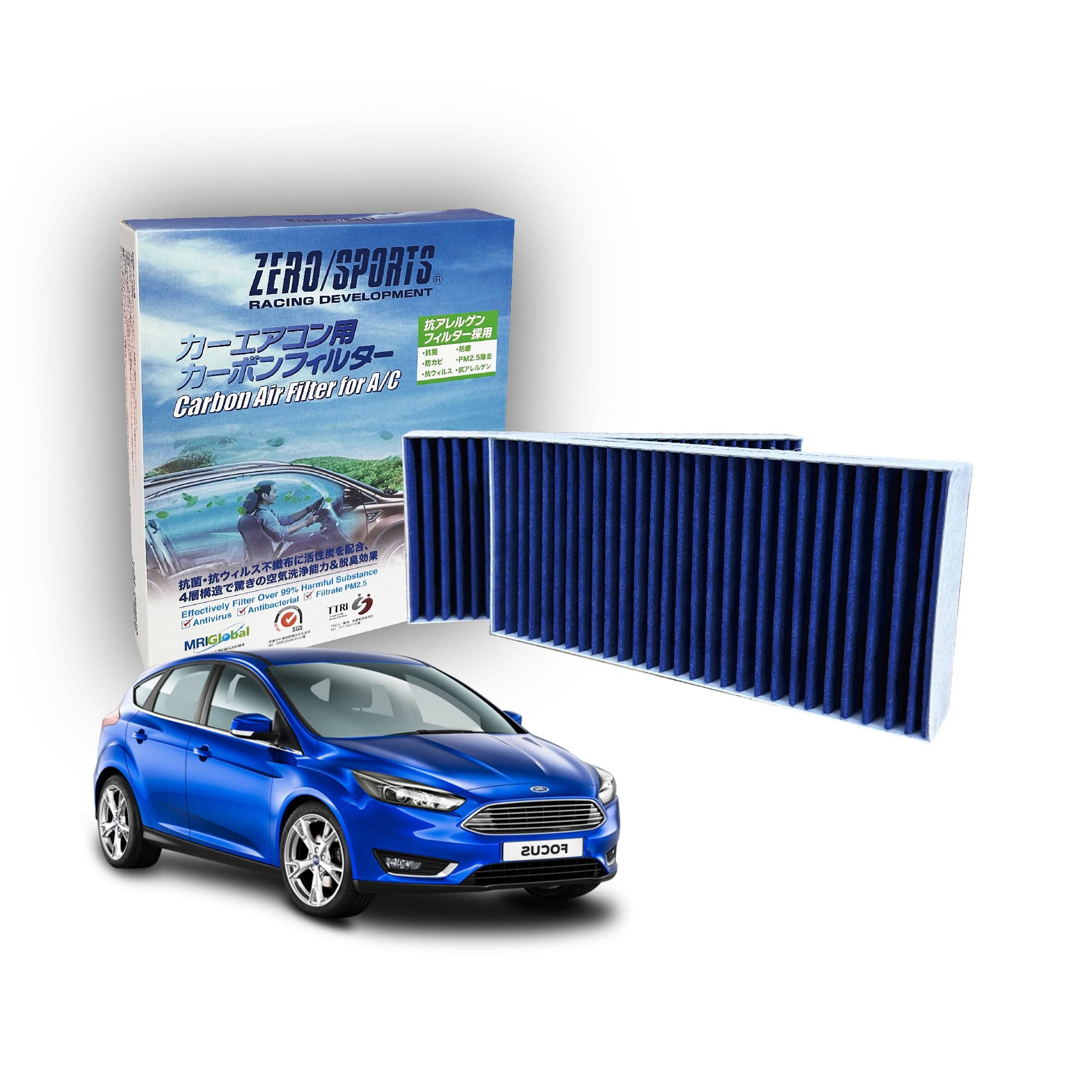 【日本ZERO/SPORTS】總代理-S31430 適用福特FORD Focus II MK2 【ZERO/SPORTS】 強力滅毒抑菌除臭 車用冷氣濾網